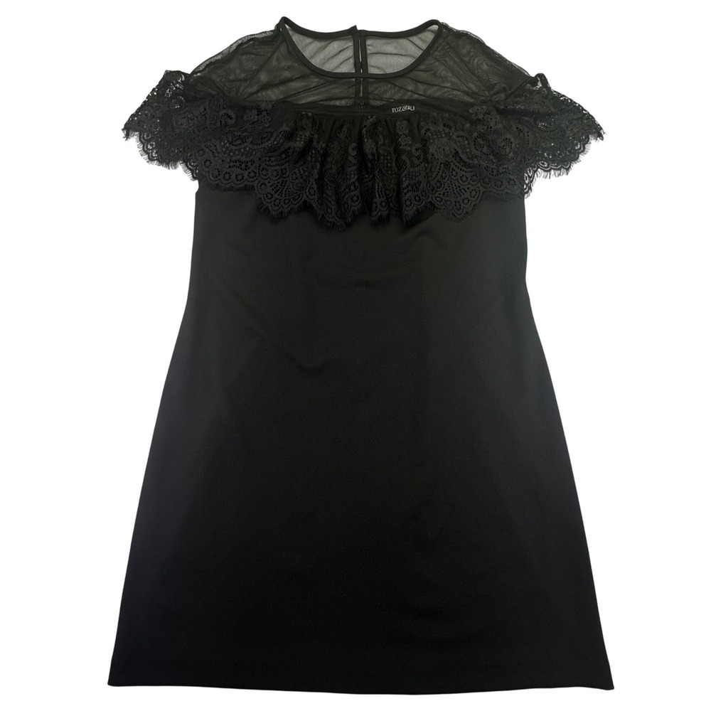 Roz & Ali Dress Women's Size 12 Romantic Black Lace Tulle Overlay Sheath Romance